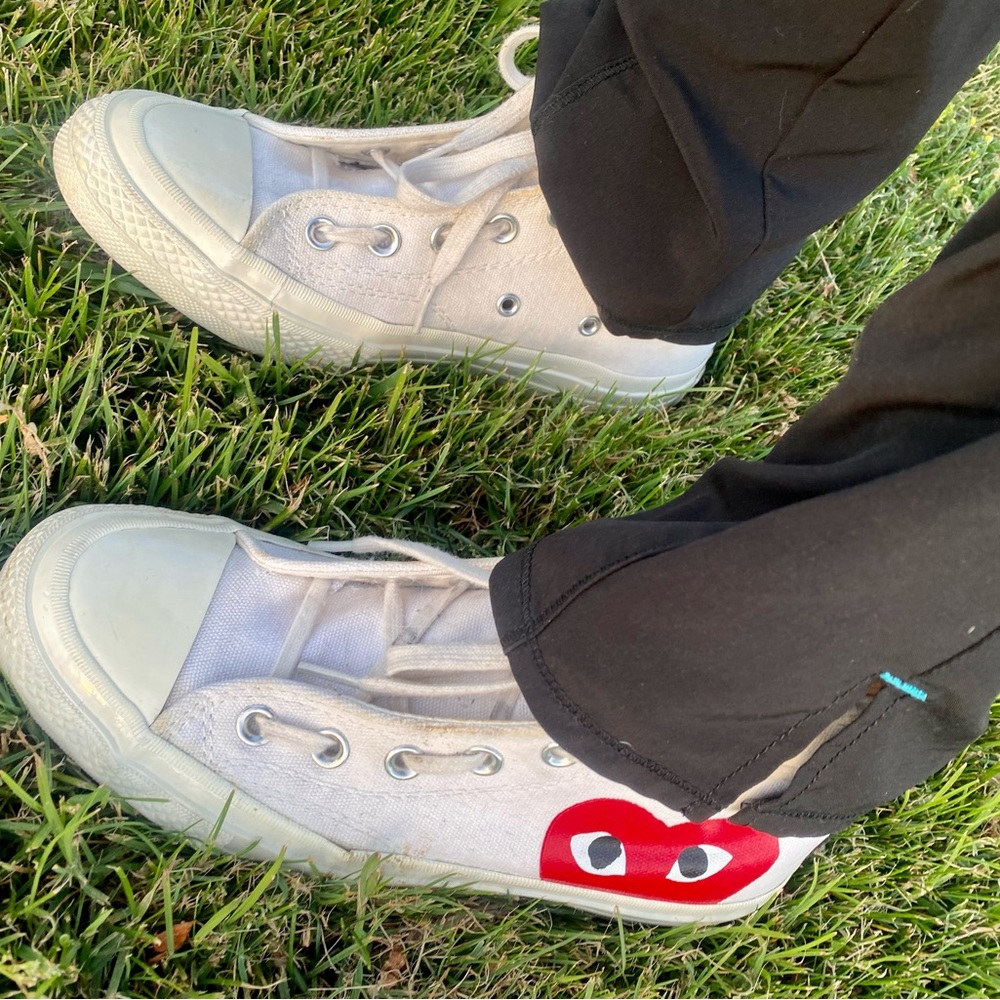 white comme des garçon X converse size ladies 7.5